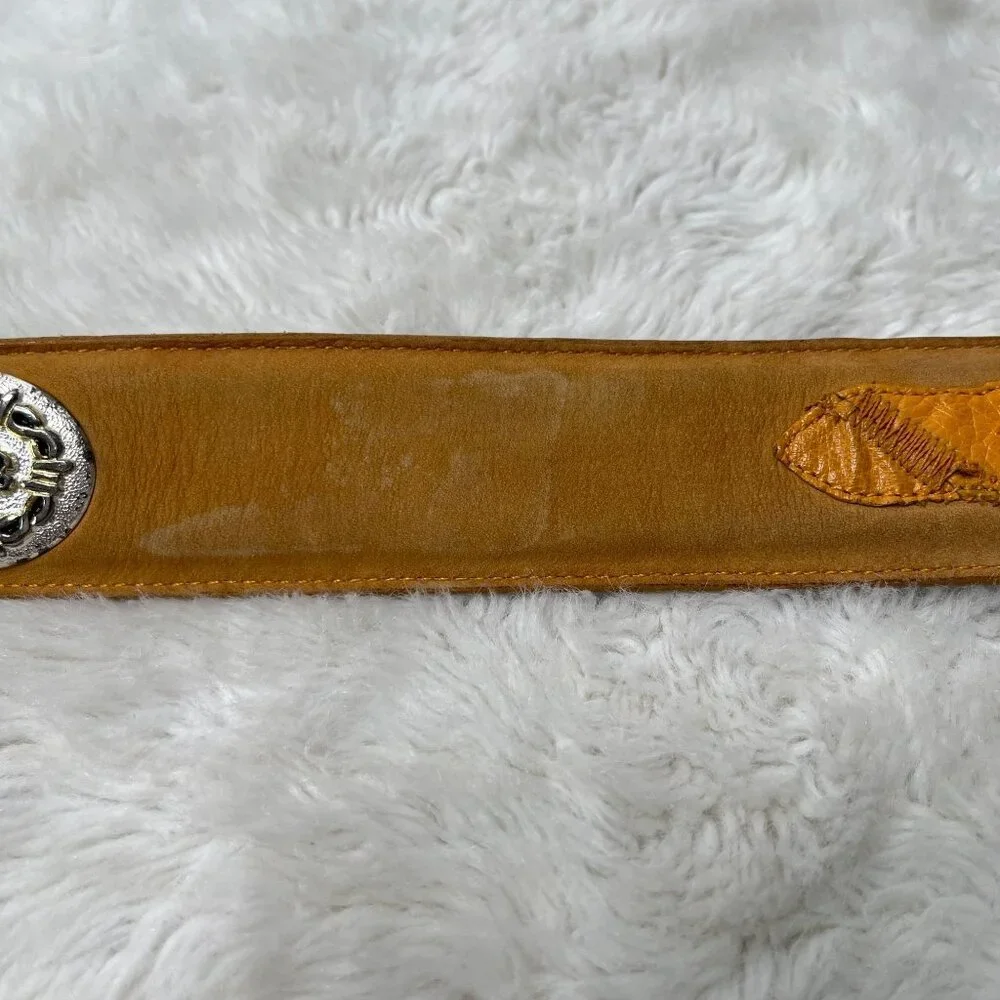 MONTANA Women's Tan Leather Cowboy Belt Size 32